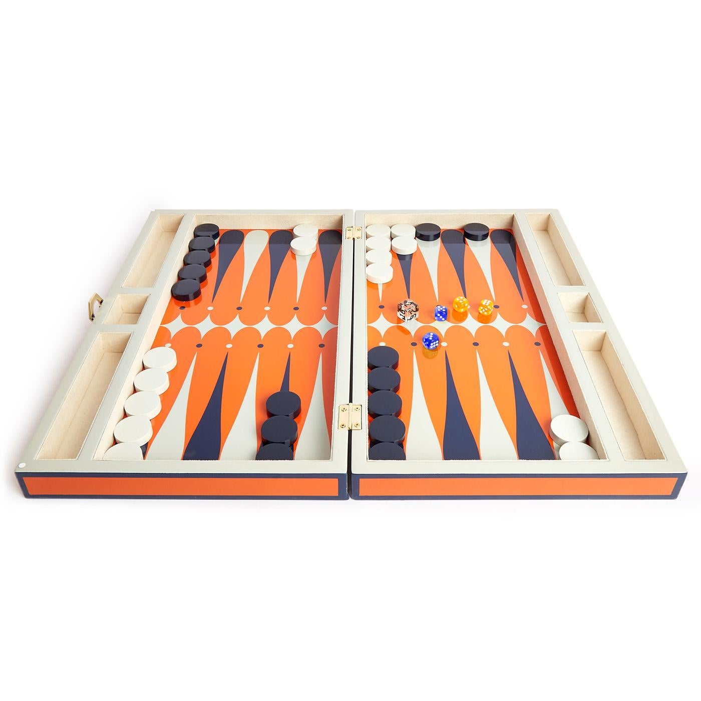 orange backgammon set