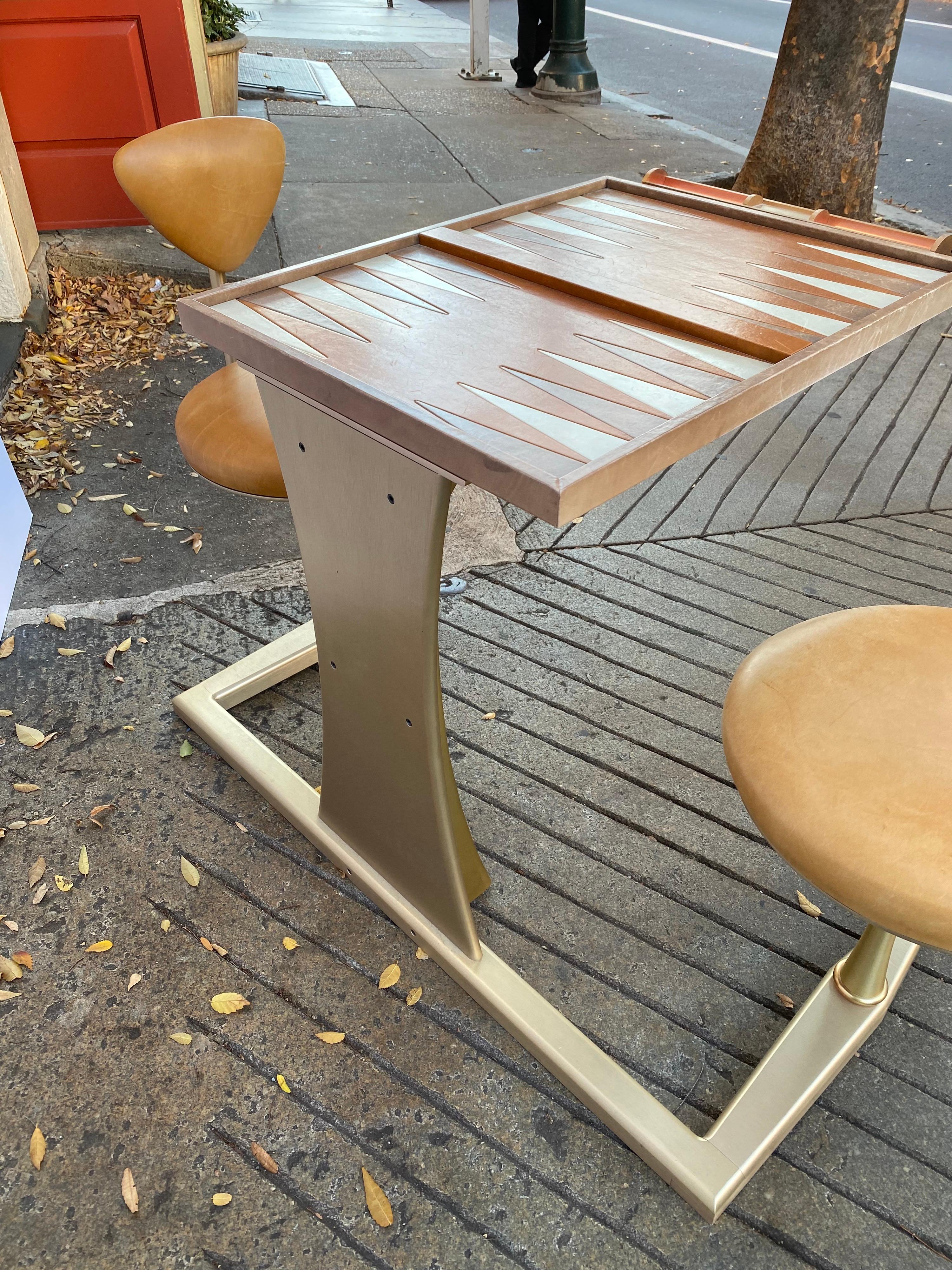 Aluminum Backgammon Table and Chairs