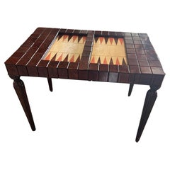 Faux Tortoise Backgammon Table by WIlliam "Billy" Haines