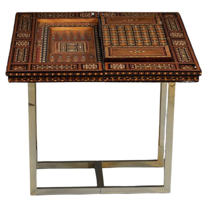 Backgammon Table with Marquetry and Inlay Decoration, Syria, 19th Century