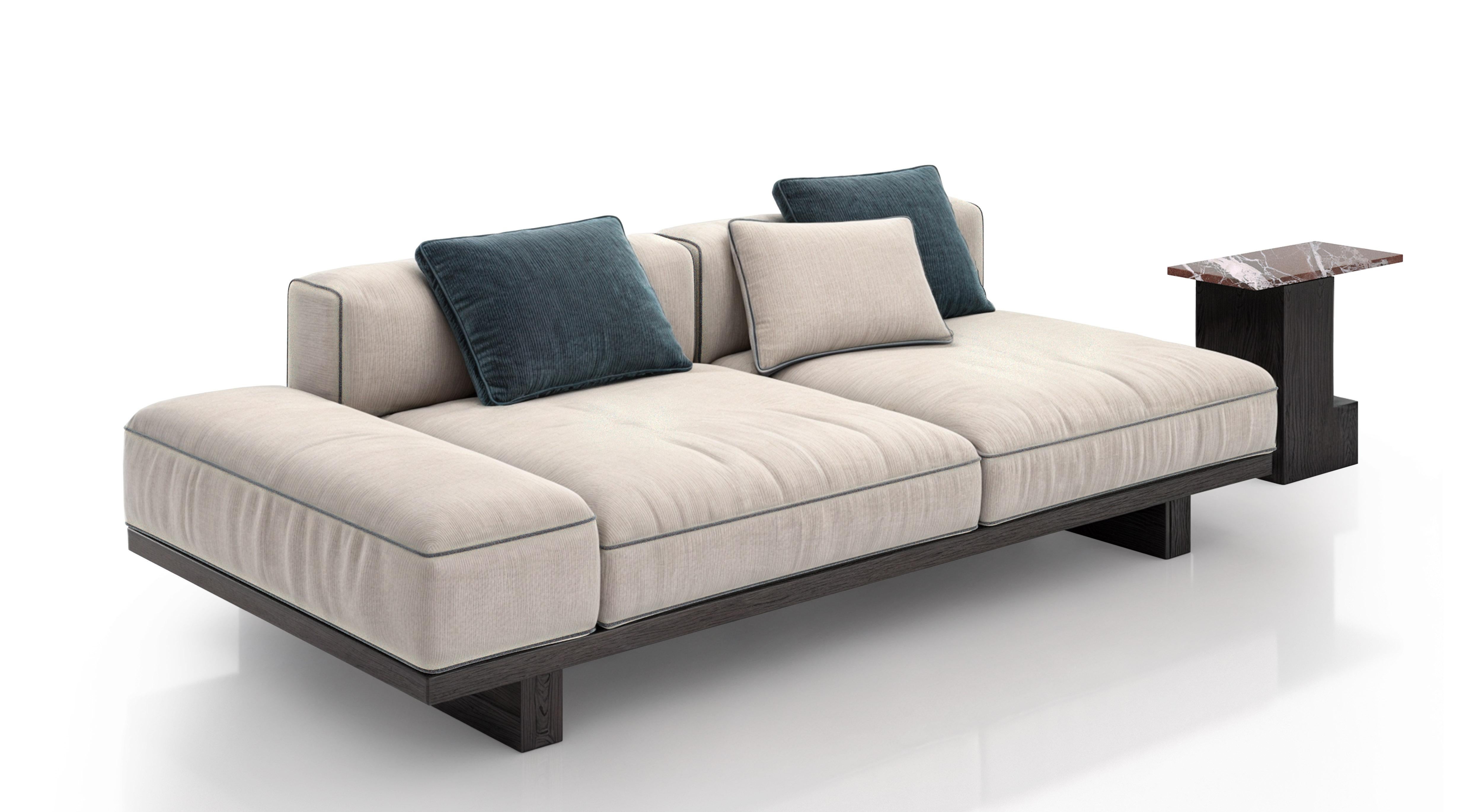 Italian Background - A minimal sofa and a geometry given by the seams For Sale