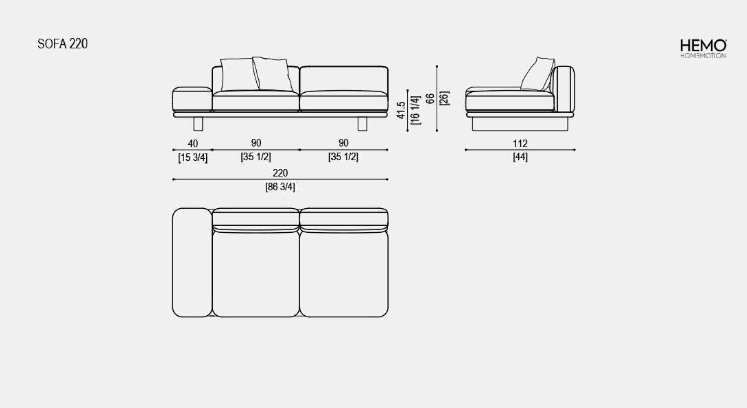 Leather Background - A minimal sofa and a geometry given by the seams For Sale