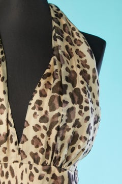 Backless animal print silk cocktail dress Ermanno Scervino