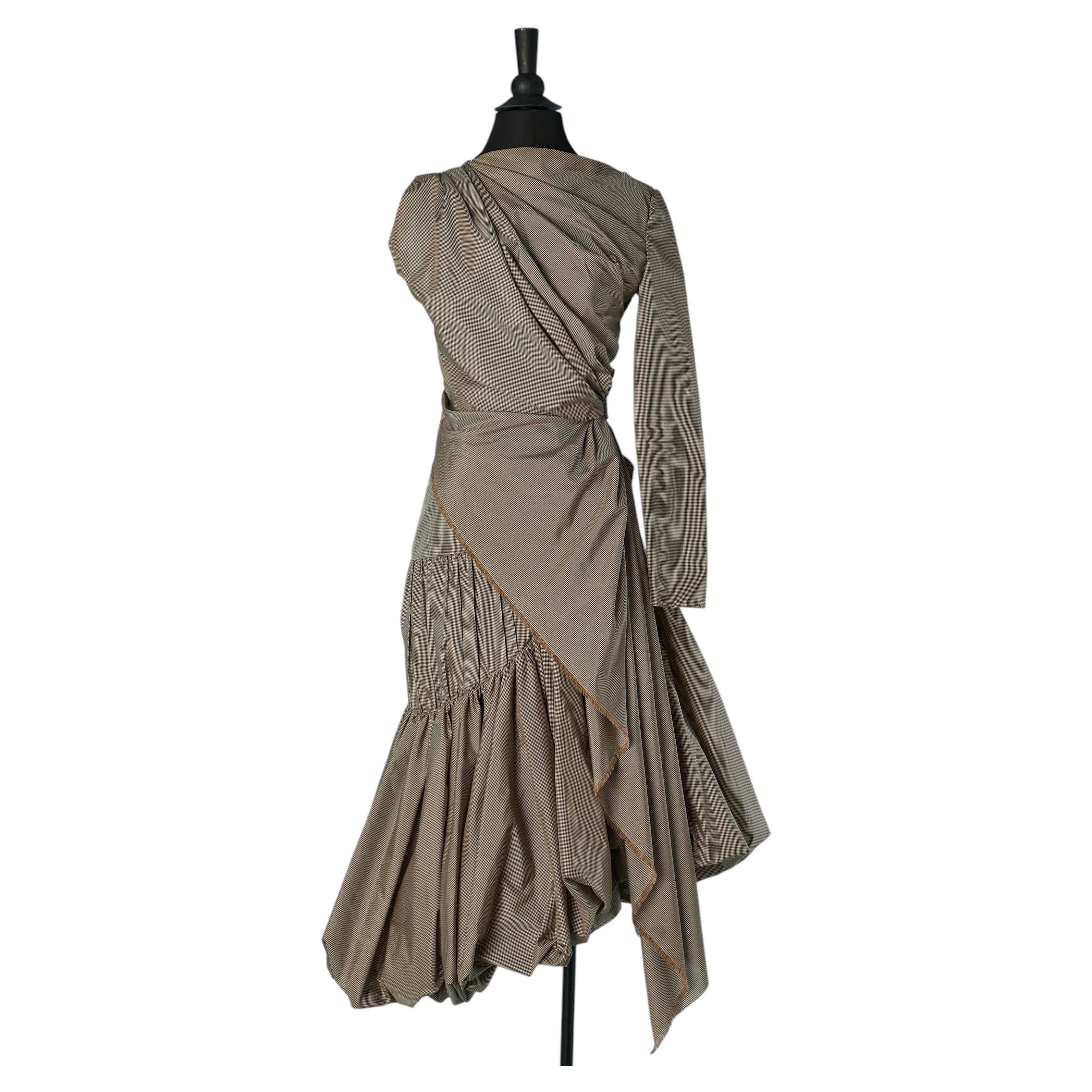 Backless draped and asymmetrical top and ballon skirt ensemble AIMEE JOYCE