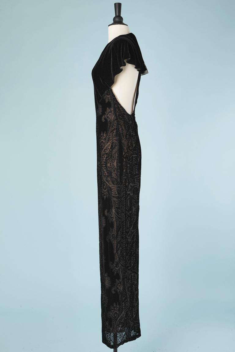 Women's Backless evening dress in velvet and dévoré paisley velvet Roberto Cavalli  For Sale