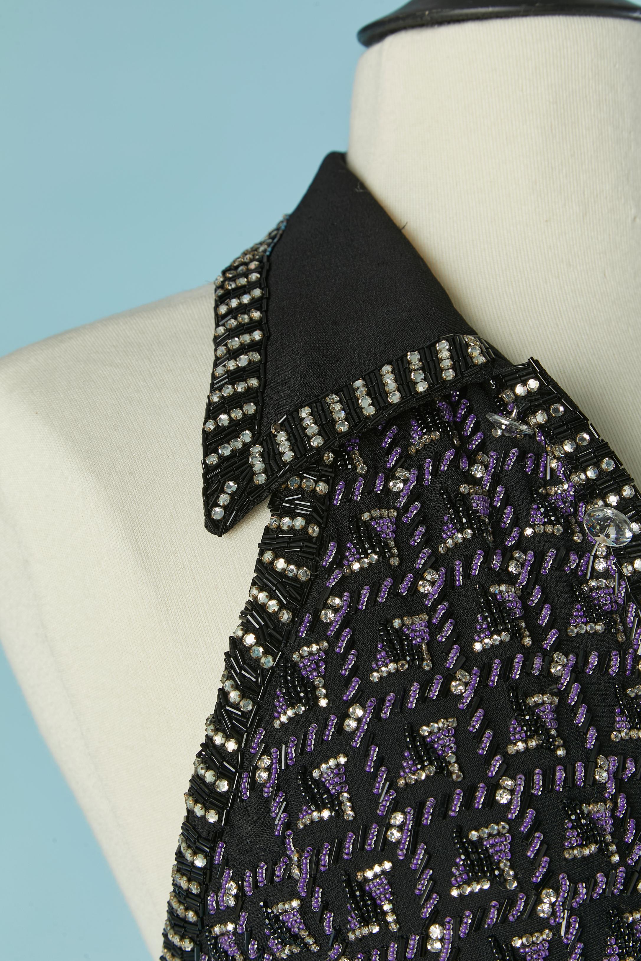 Robe de soirée dos nu avec gilet perlé en 