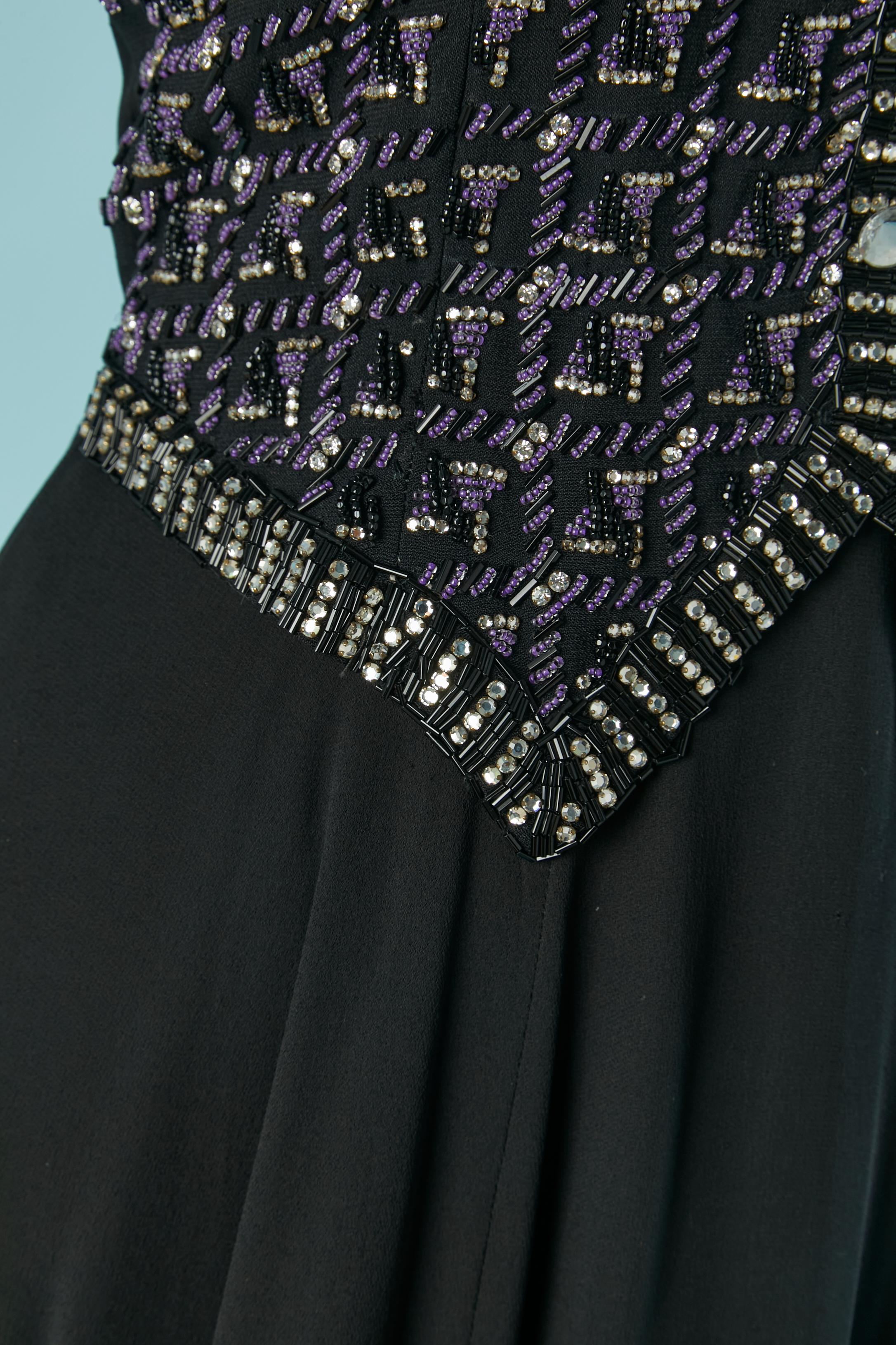 Robe de soirée dos nu avec gilet perlé en 