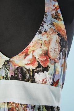 Backless flower printed cocktail dress Jeans Paul Gaultier