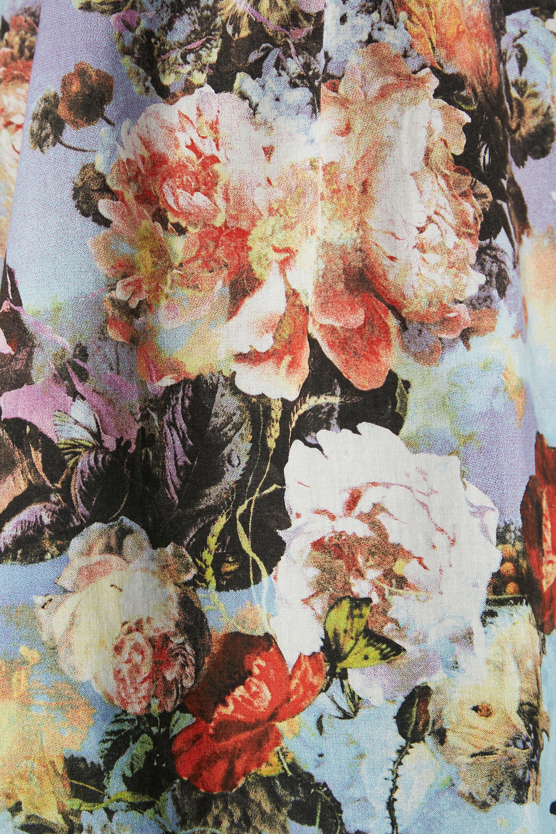 Gris Robe de cocktail dos nu à imprimé fleurs Jeans Paul Gaultier  en vente