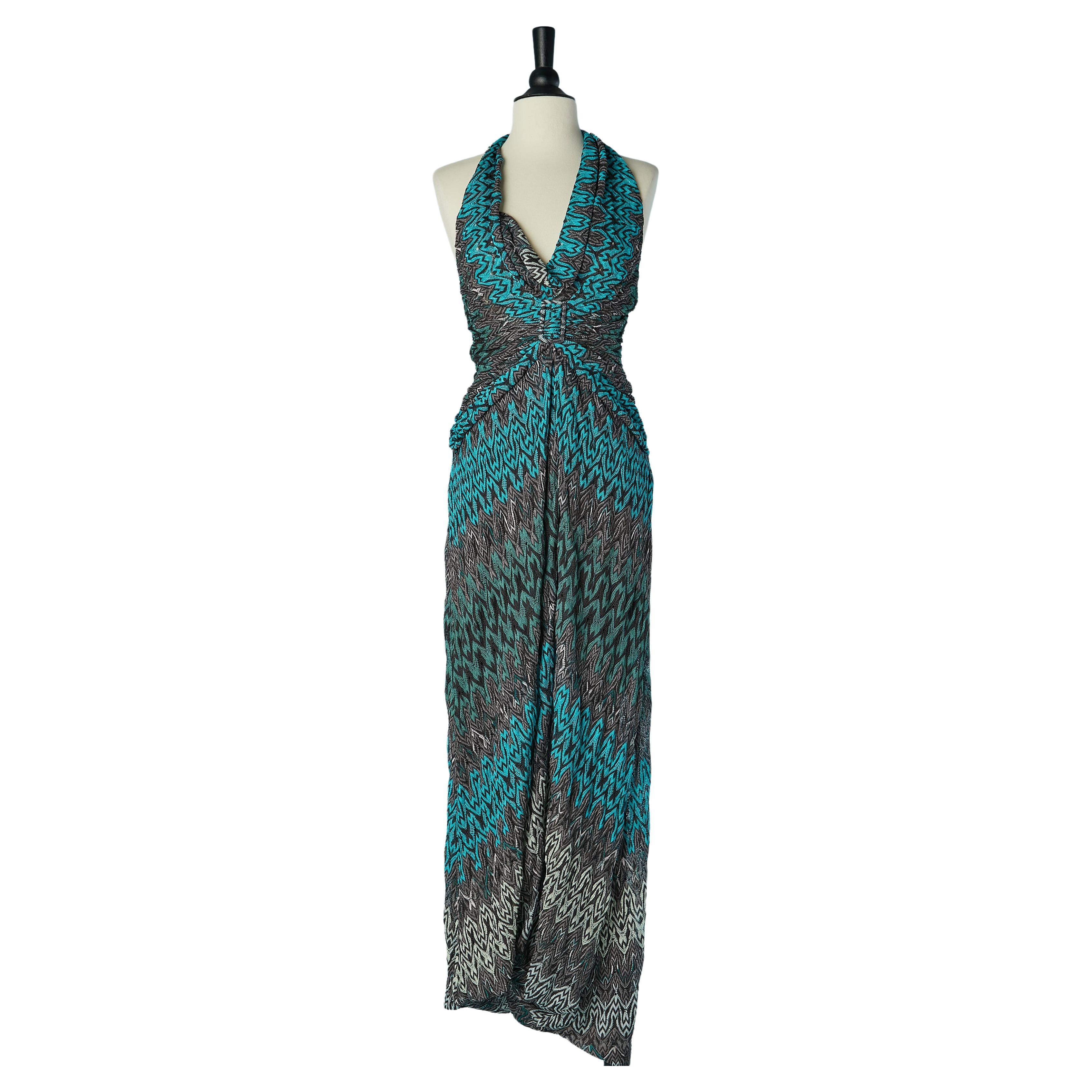 Abito lungo in maglia jacquard senza schienale Missoni in vendita