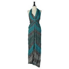 Backless knit jacquard long dress MISSONI