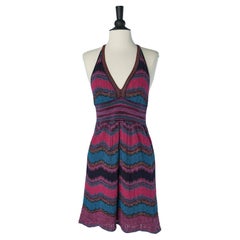 Robe dos nu en maille jacquard multicolore M MISSONI