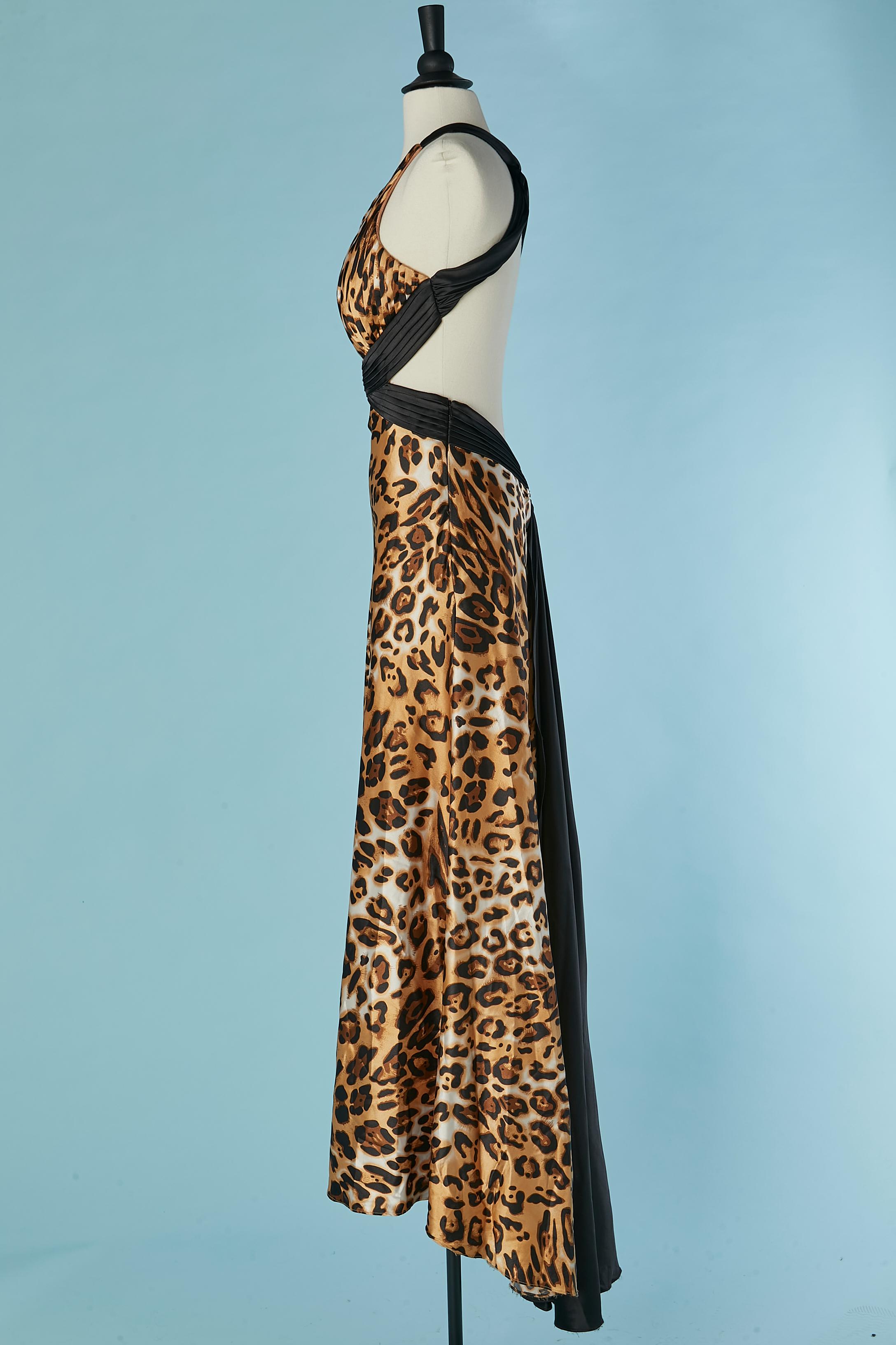 Women's Backless printed dress with animal print and pleated CACHÉ For Sale