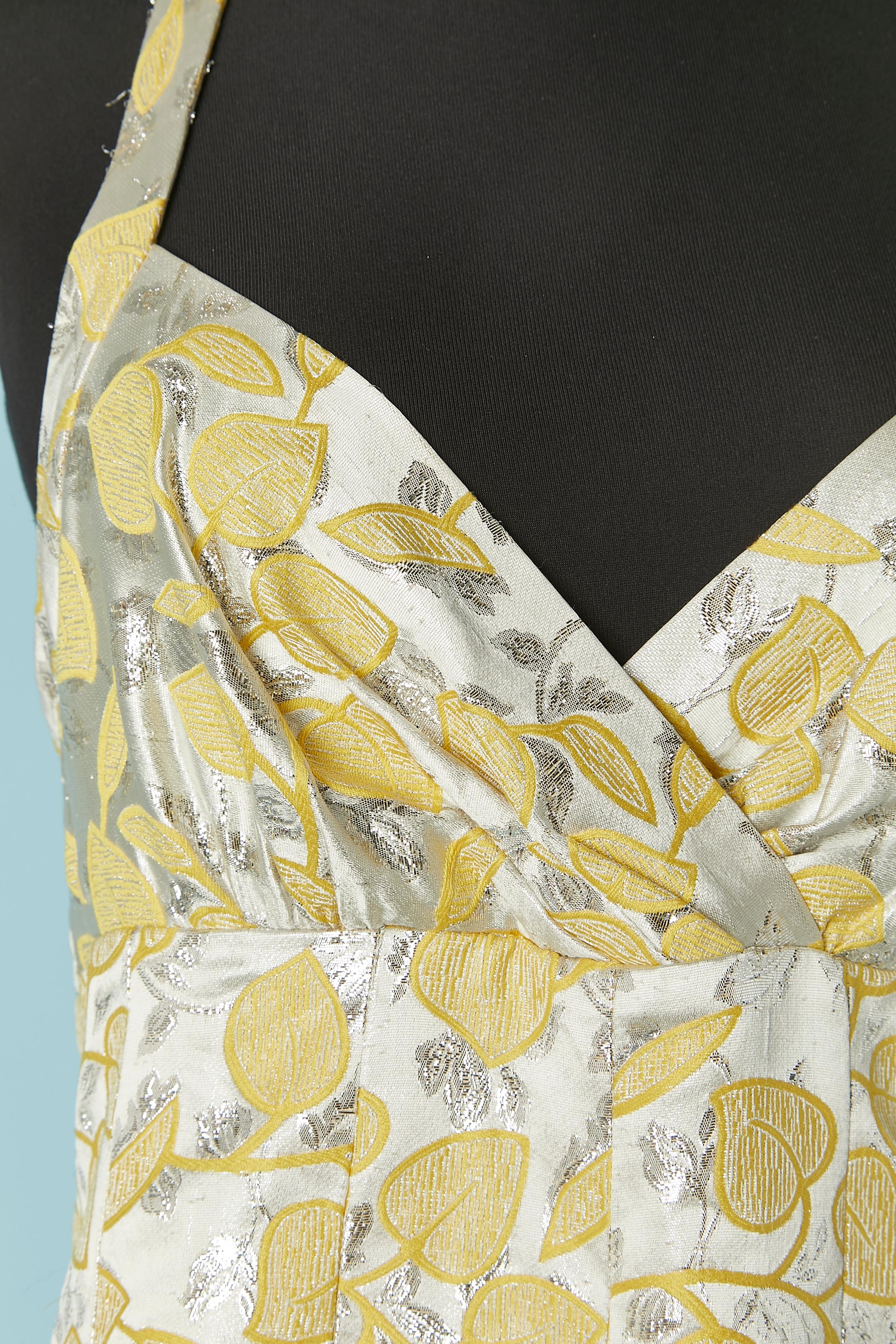 Beige Backless silver and yellow cocktail dress MOSCHINO CHEAP &CHIC For Sale