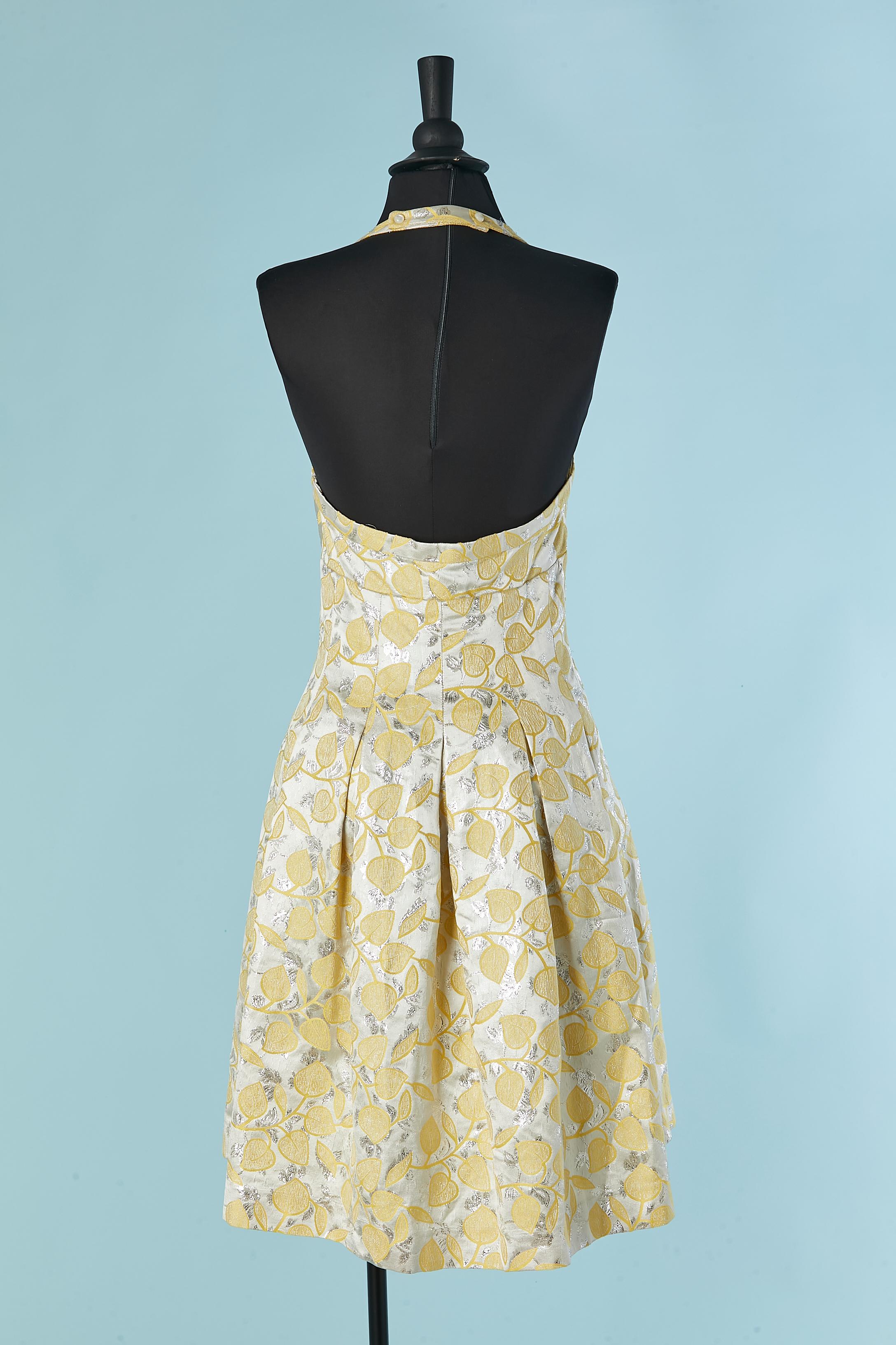 Backless silver and yellow cocktail dress MOSCHINO CHEAP &CHIC For Sale 1