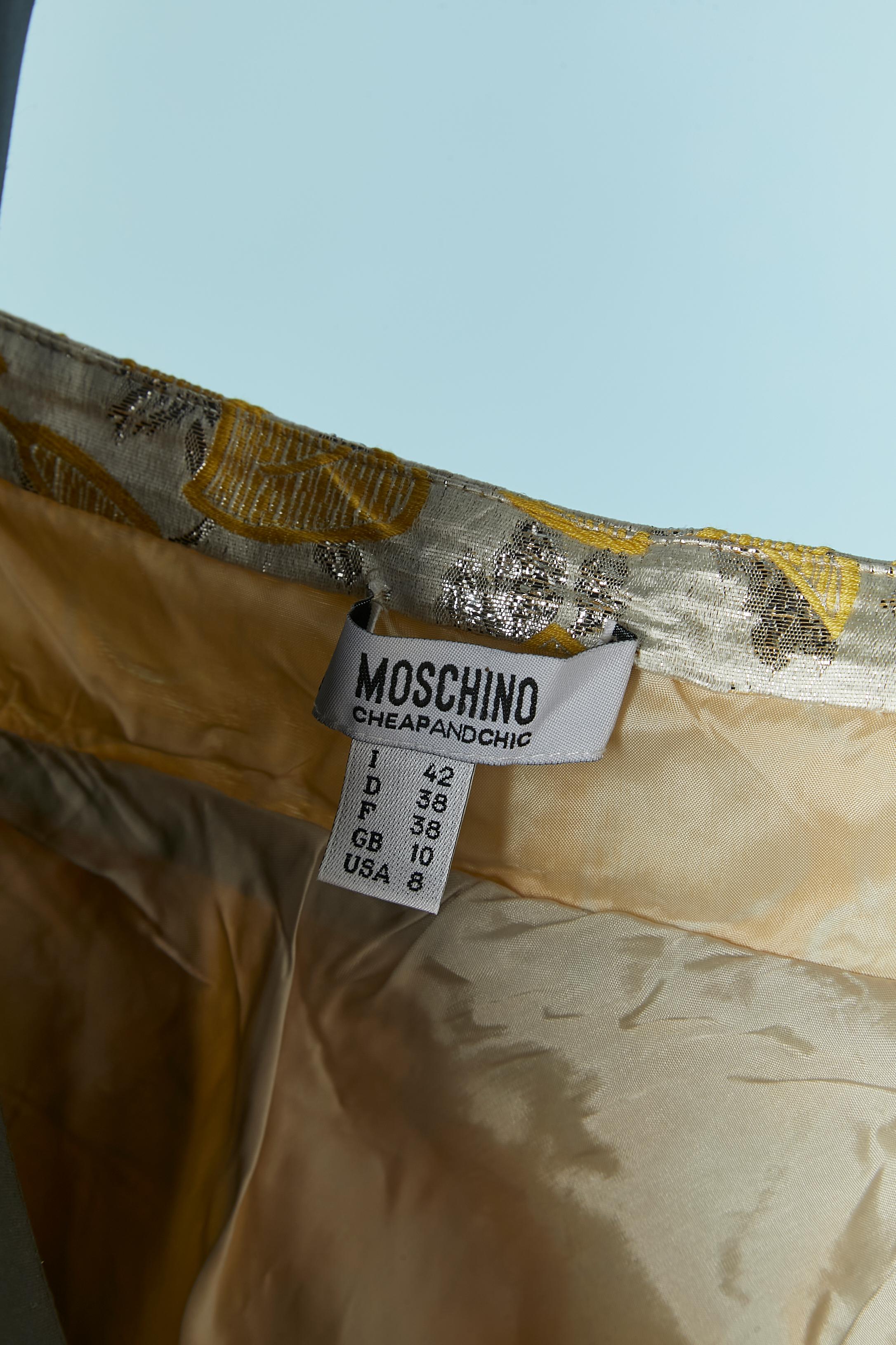 Backless silver and yellow cocktail dress MOSCHINO CHEAP &CHIC For Sale 3