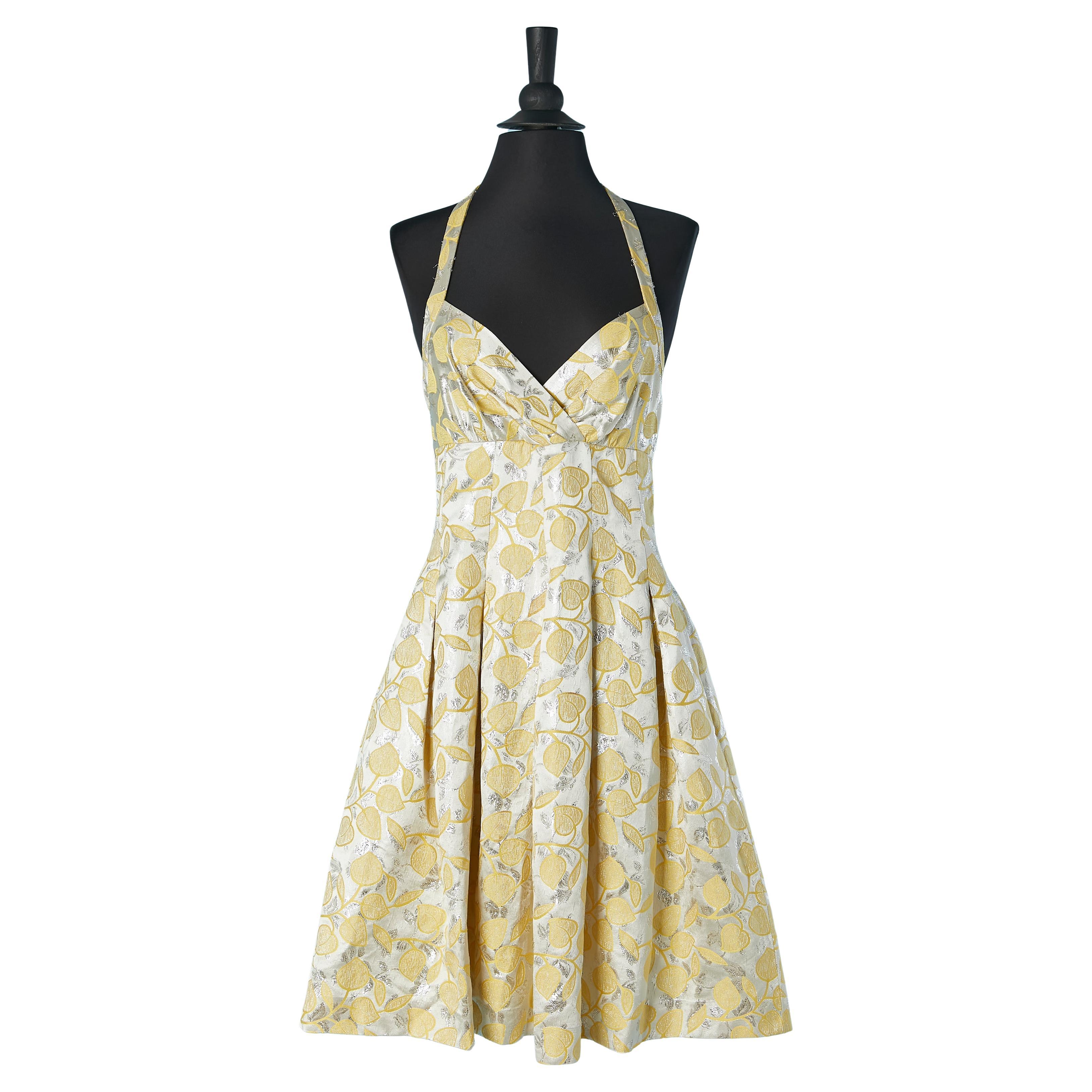 Backless silver and yellow cocktail dress MOSCHINO CHEAP &CHIC For Sale