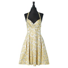 Backless silver and yellow cocktail dress MOSCHINO CHEAP &CHIC