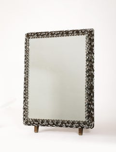 Backlit Austrian Table / Wall Mirror with Crystals, Austria 1950's