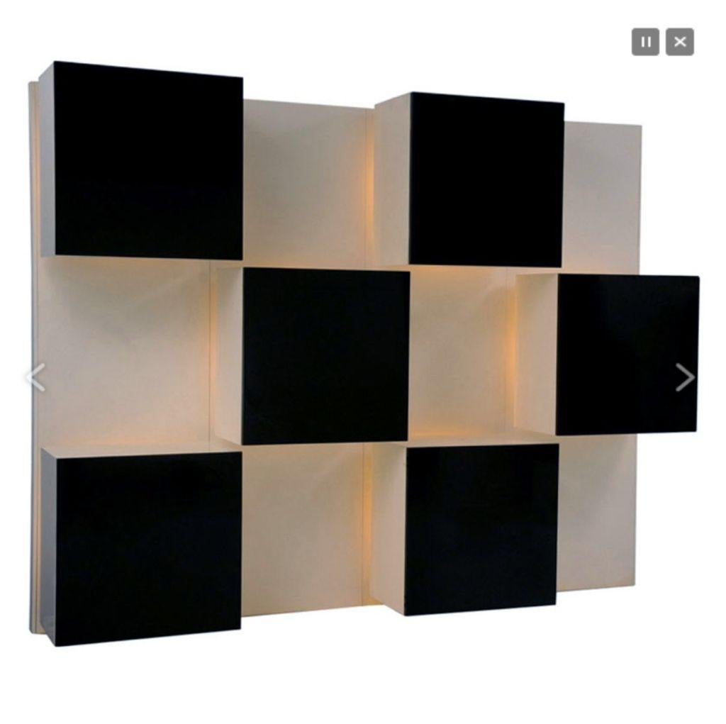 Lacquered Backlit Bookcase Designed by Roberto Monsani for Acerbis Illuminated Boxes