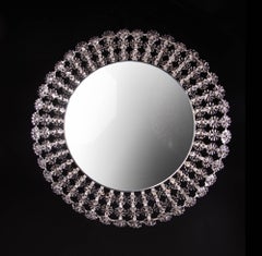 Splendido specchio retroilluminato da 26" di Emil Stejnar, Vienna, anni '50, metà del secolo scorso.