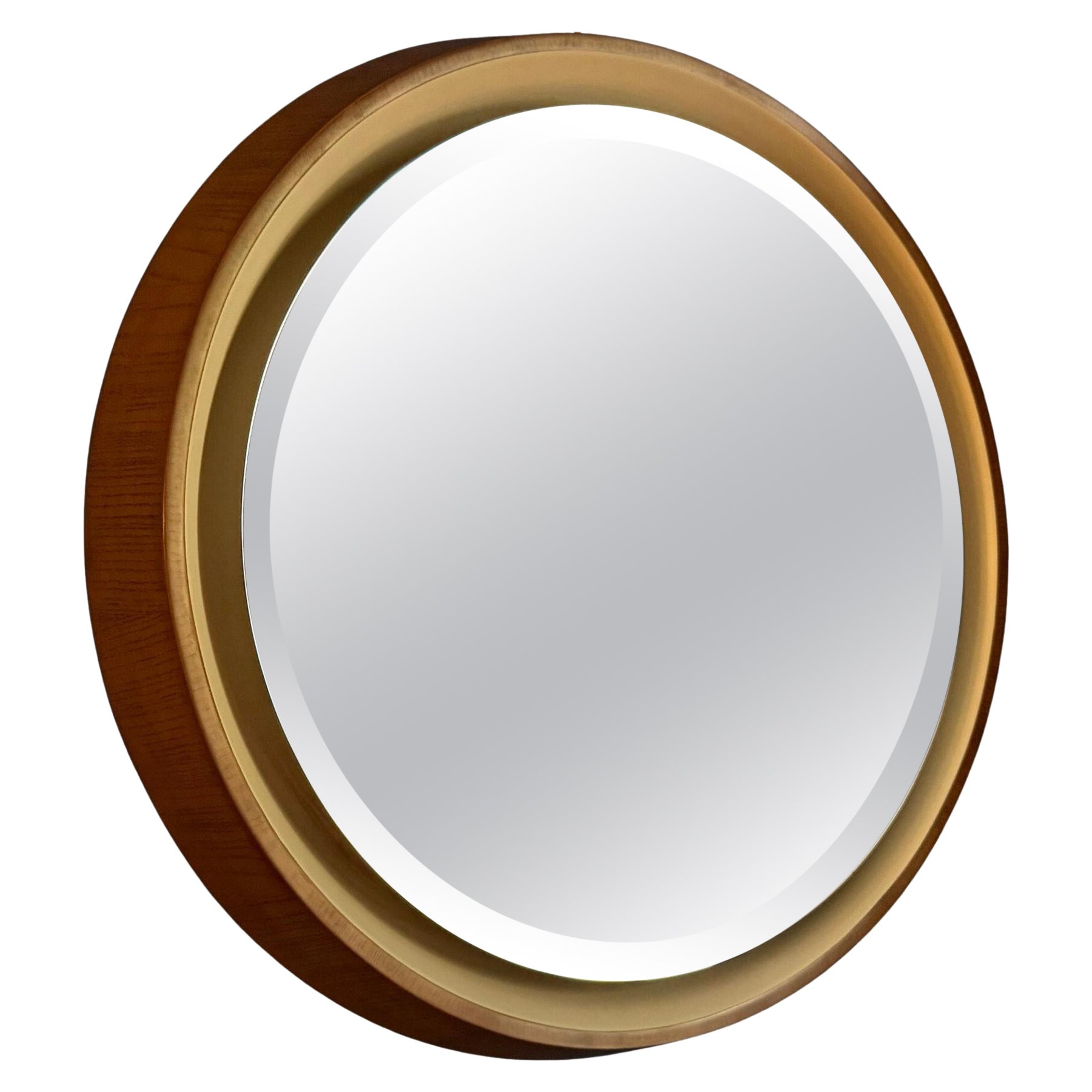 Specchio retroilluminato disegnato da Gio Ponti in legno e lacca. Italia, anni 
70. in vendita