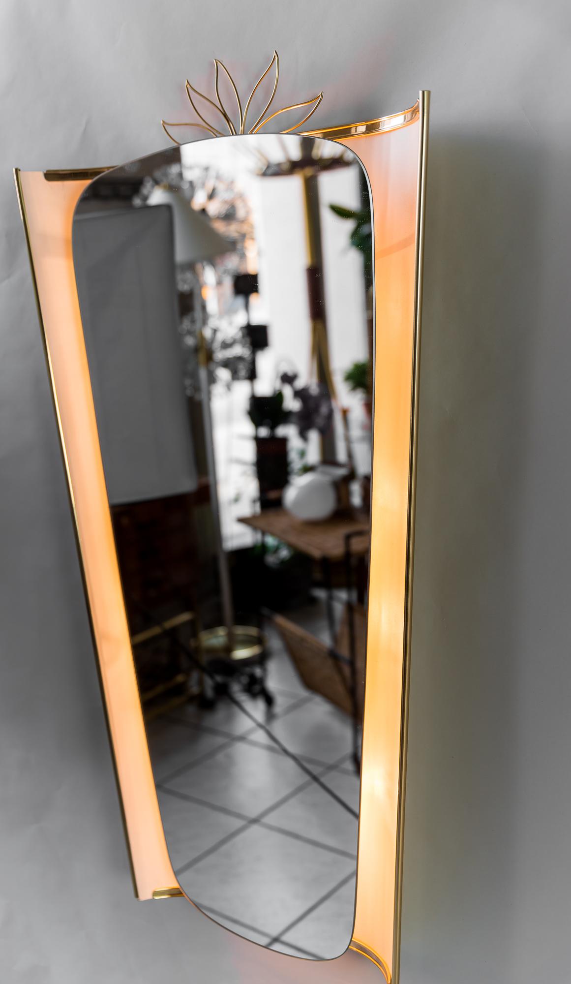 Mid-20th Century Backlit Mirror Designer Ernest Igl For Sale