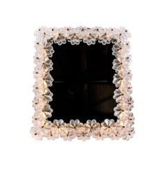 1960 Germany Palwa Flower Backlit Mirror Glass & Brass by Ernst Palme