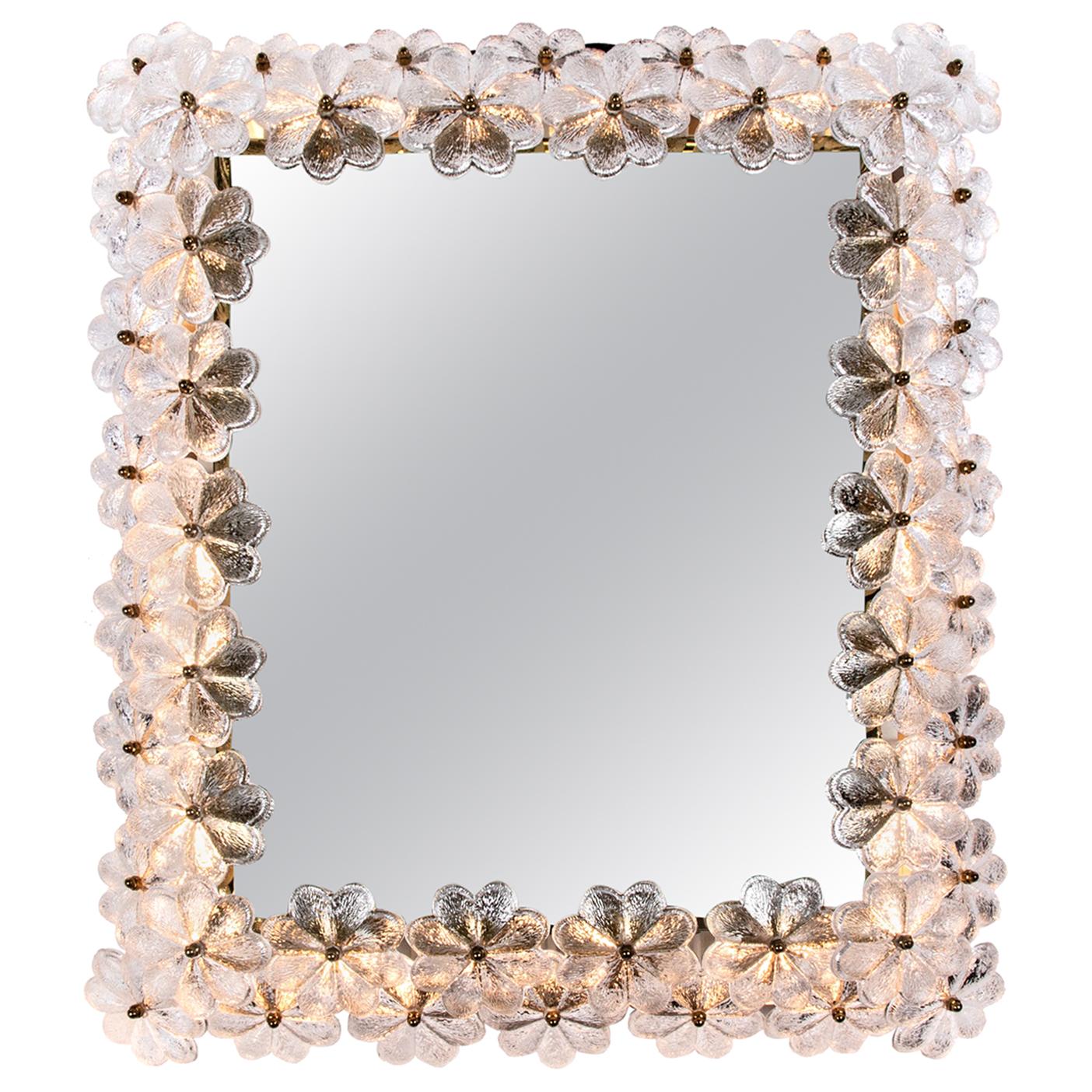 Elegant Mid Century Modern Circular Backlit Wall Mirror by Palwa