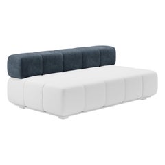 Straight backrest Contemporary Modular Sofa by Fabio Arcaini Leather Velvet