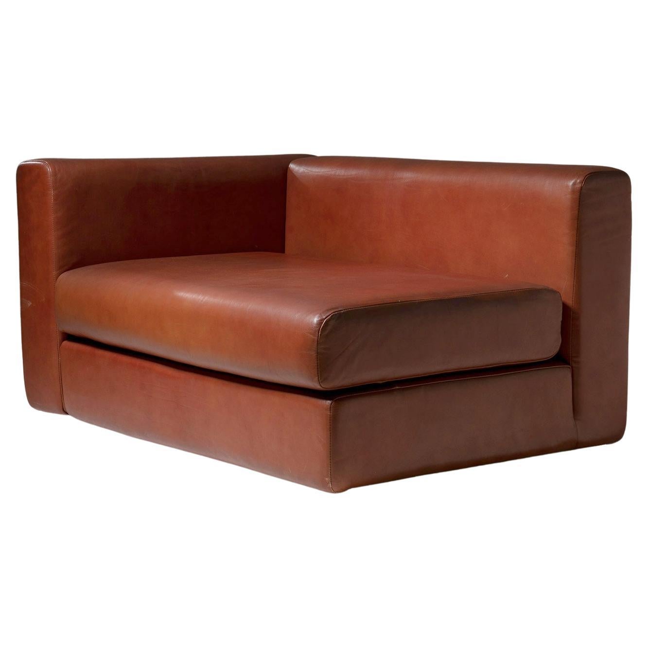 "Bacone" Corner Leather Lounge Chair by Cini Boeri for Arflex, Italy, 1970s For Sale
