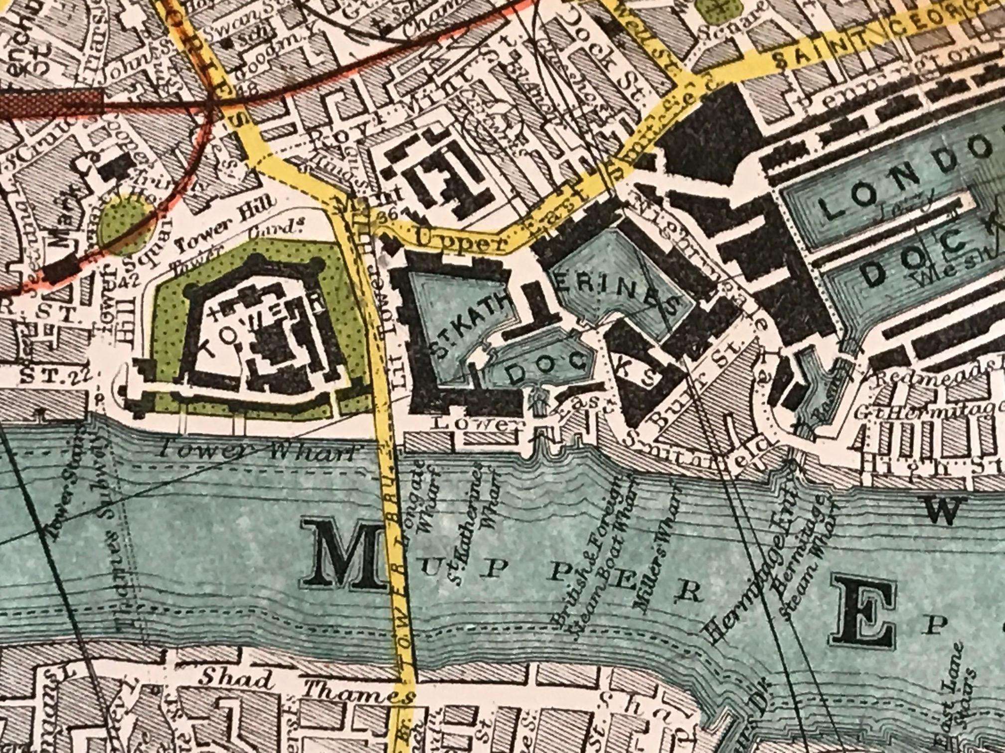 Bacon's New Shilling Map of London and Illustrated Guide, circa 1890 For Sale 1