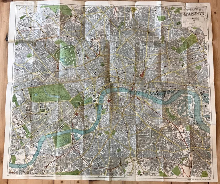 Bacon's New Shilling Map of London and Illustrated Guide, circa 1890 For Sale at 1stDibs