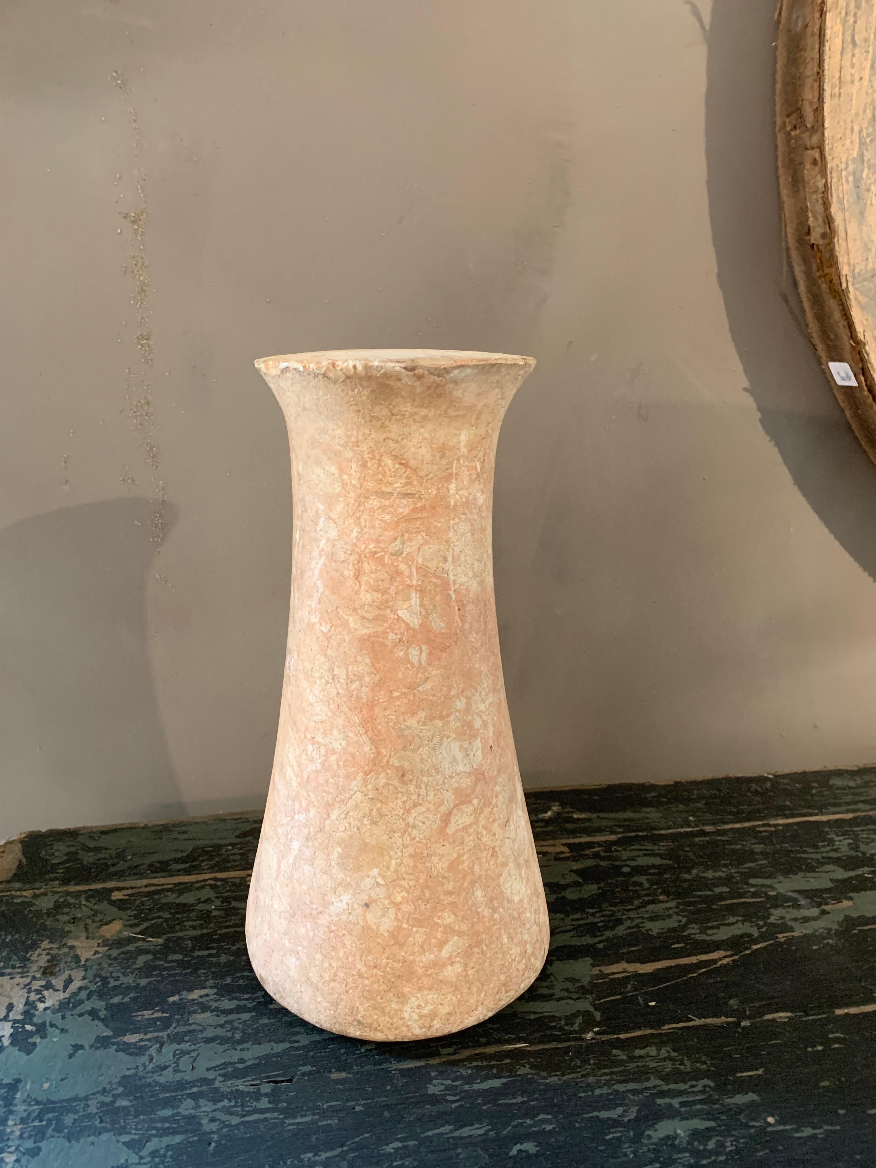 Archaistic Bactrian Cream Marble Column Idol