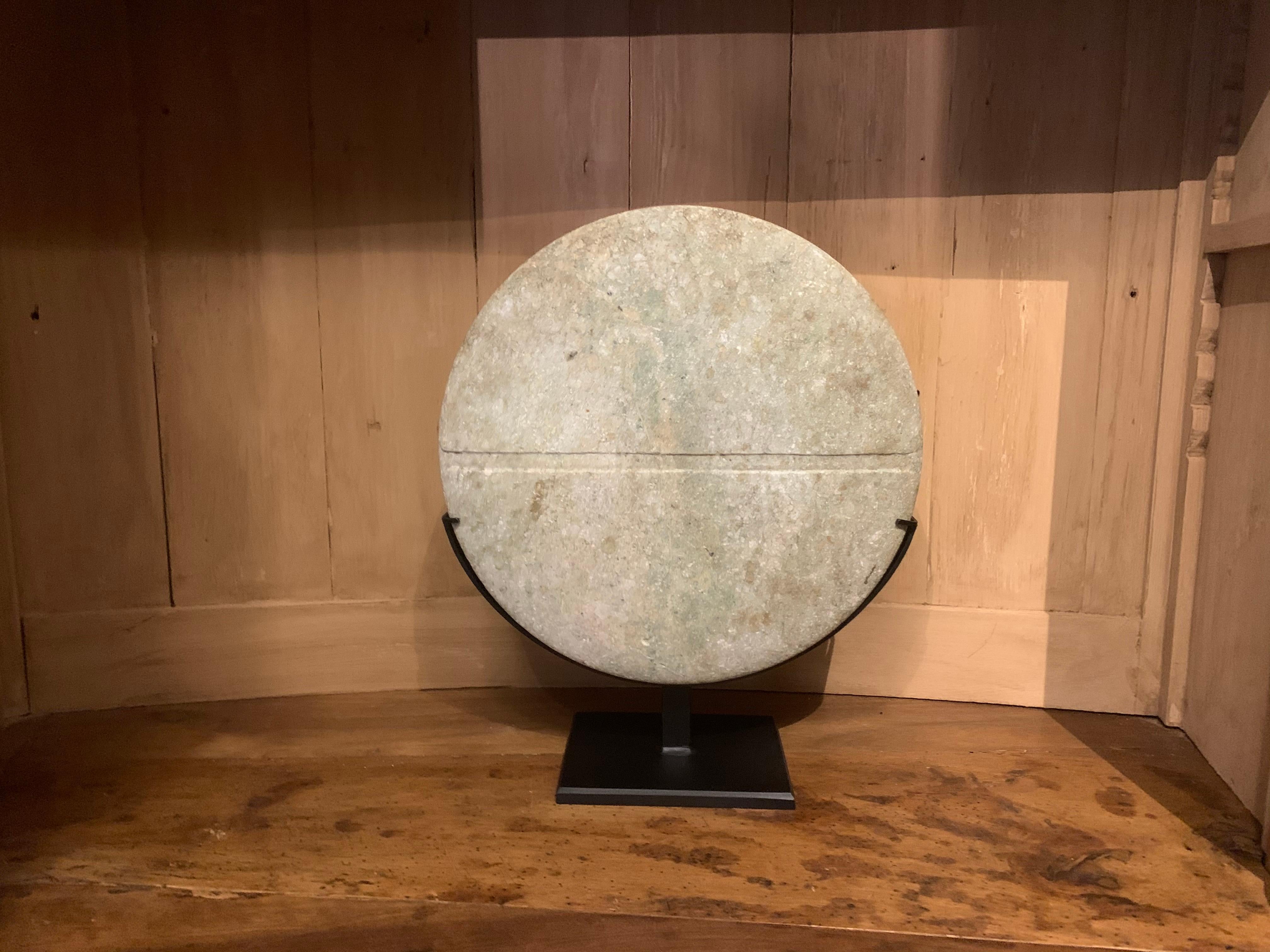 Bactrian Green Marble Disc Idol, 2nd Millennium B.C. 3