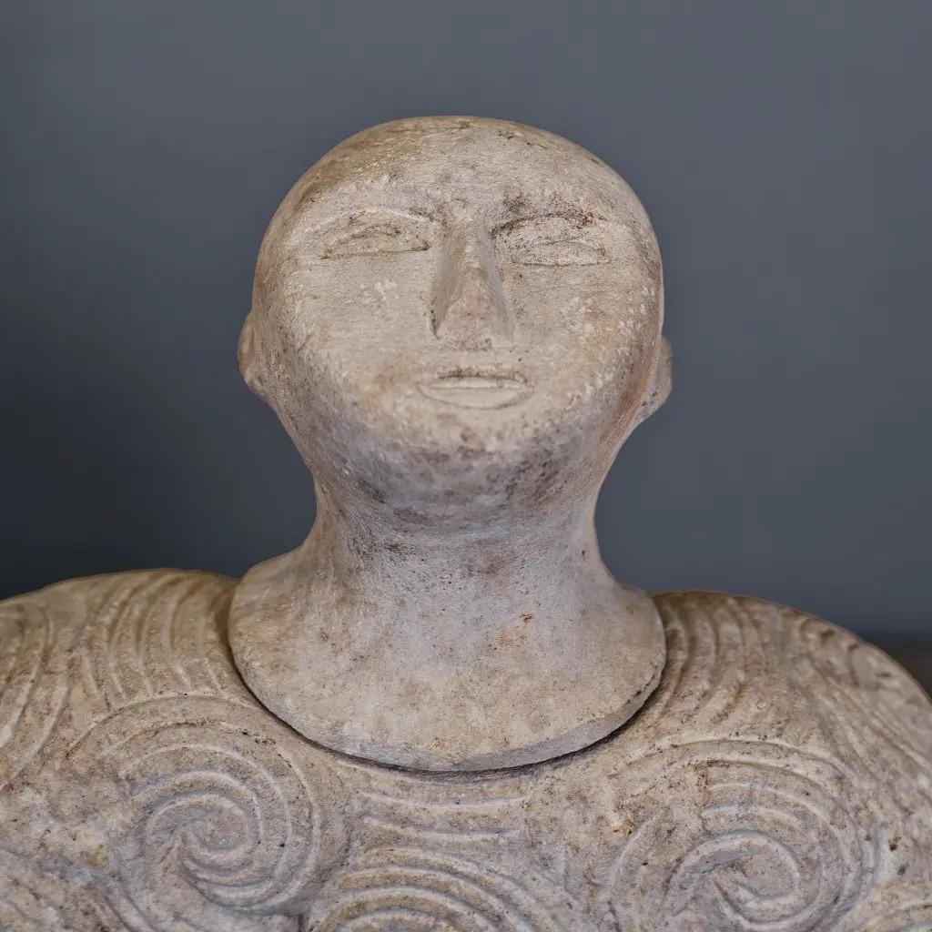 Rustic Bactrian Sandstone Idol – Symbolic Protohistoric Art from Ancient Bactria For Sale