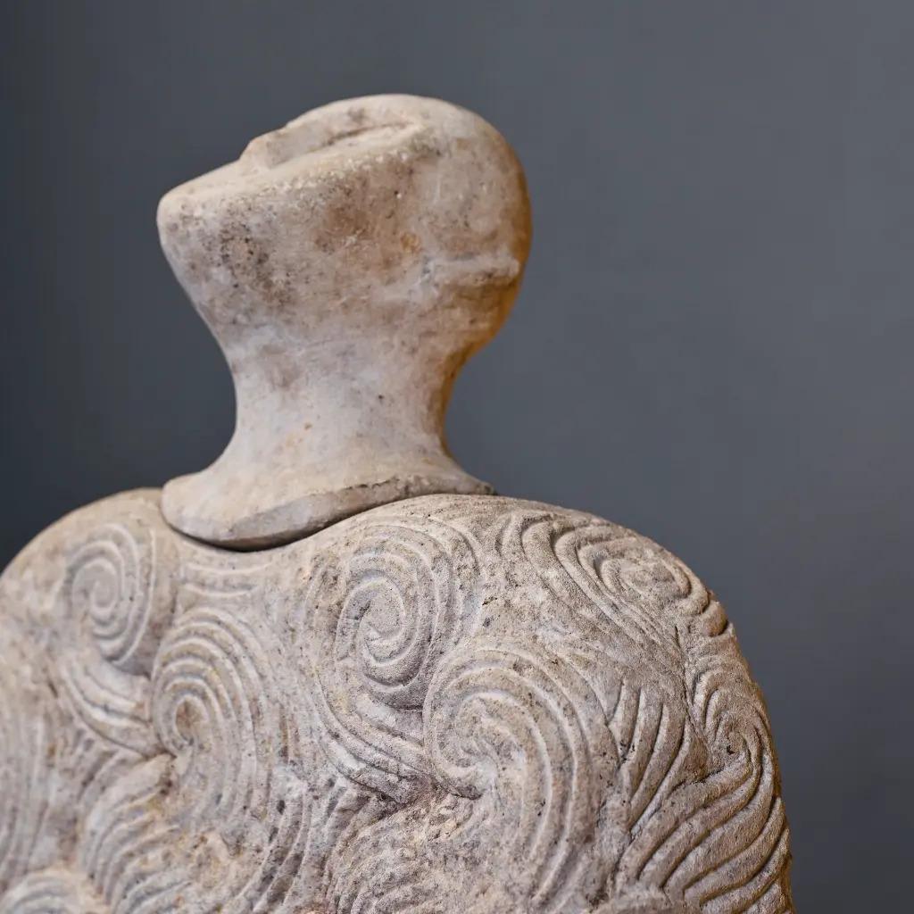 Afghan Bactrian Sandstone Idol – Symbolic Protohistoric Art from Ancient Bactria For Sale