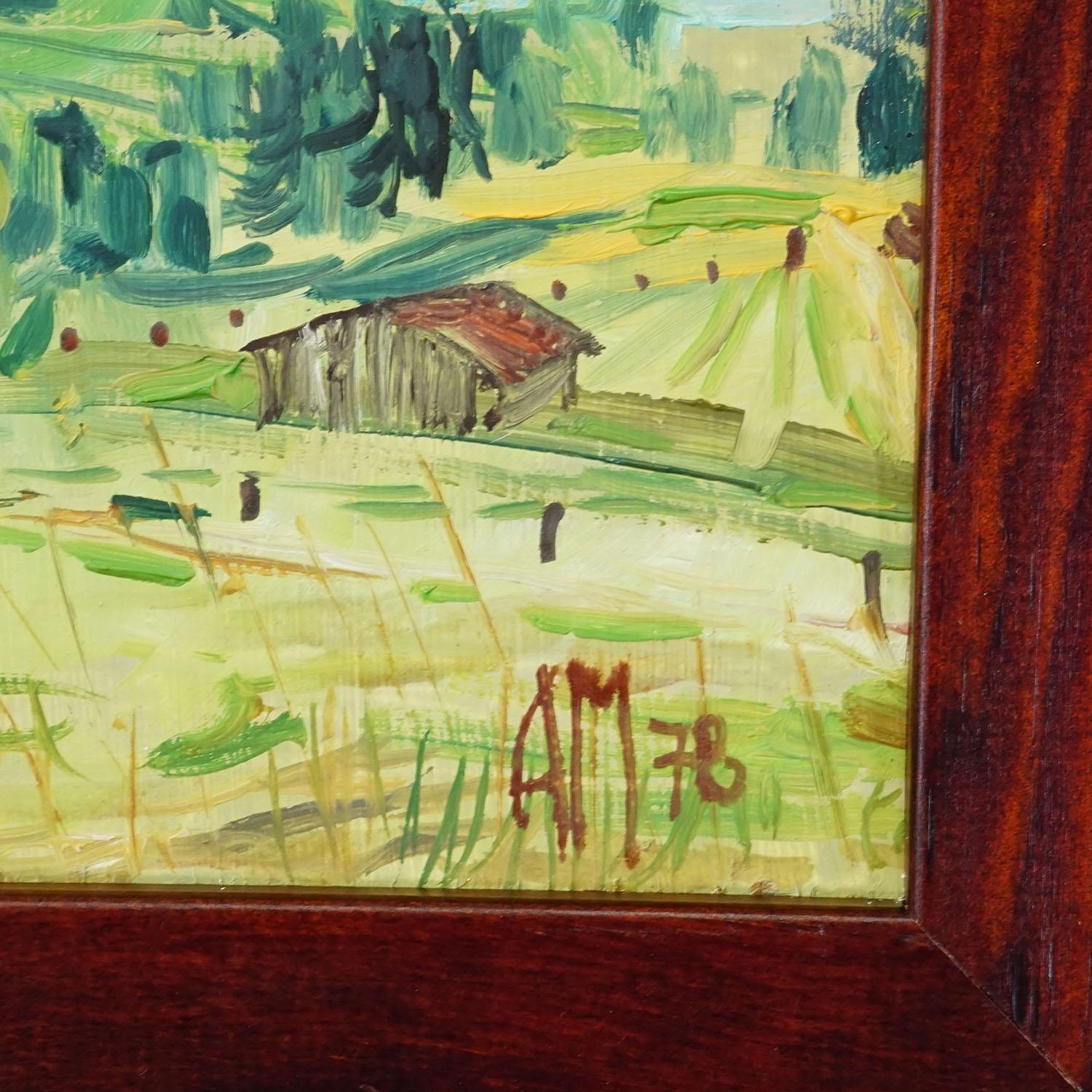 Bad Tölz, Gaißach, 1978 - Ölgemälde von Alexander Michael (Ende des 20. Jahrhunderts) im Angebot