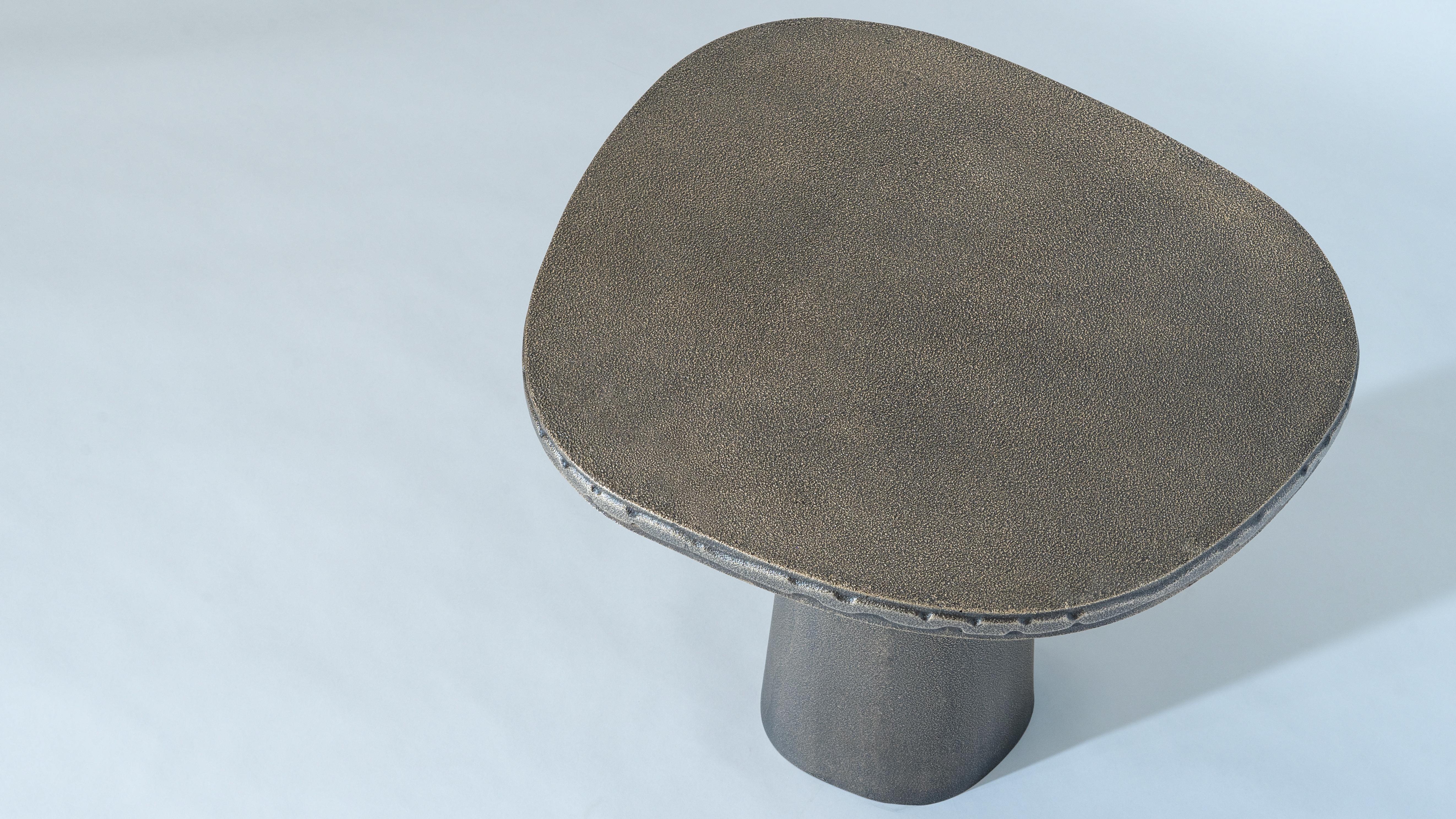 Indian Badal Side Table by DeMuro Das in Solid Antique Bronze For Sale