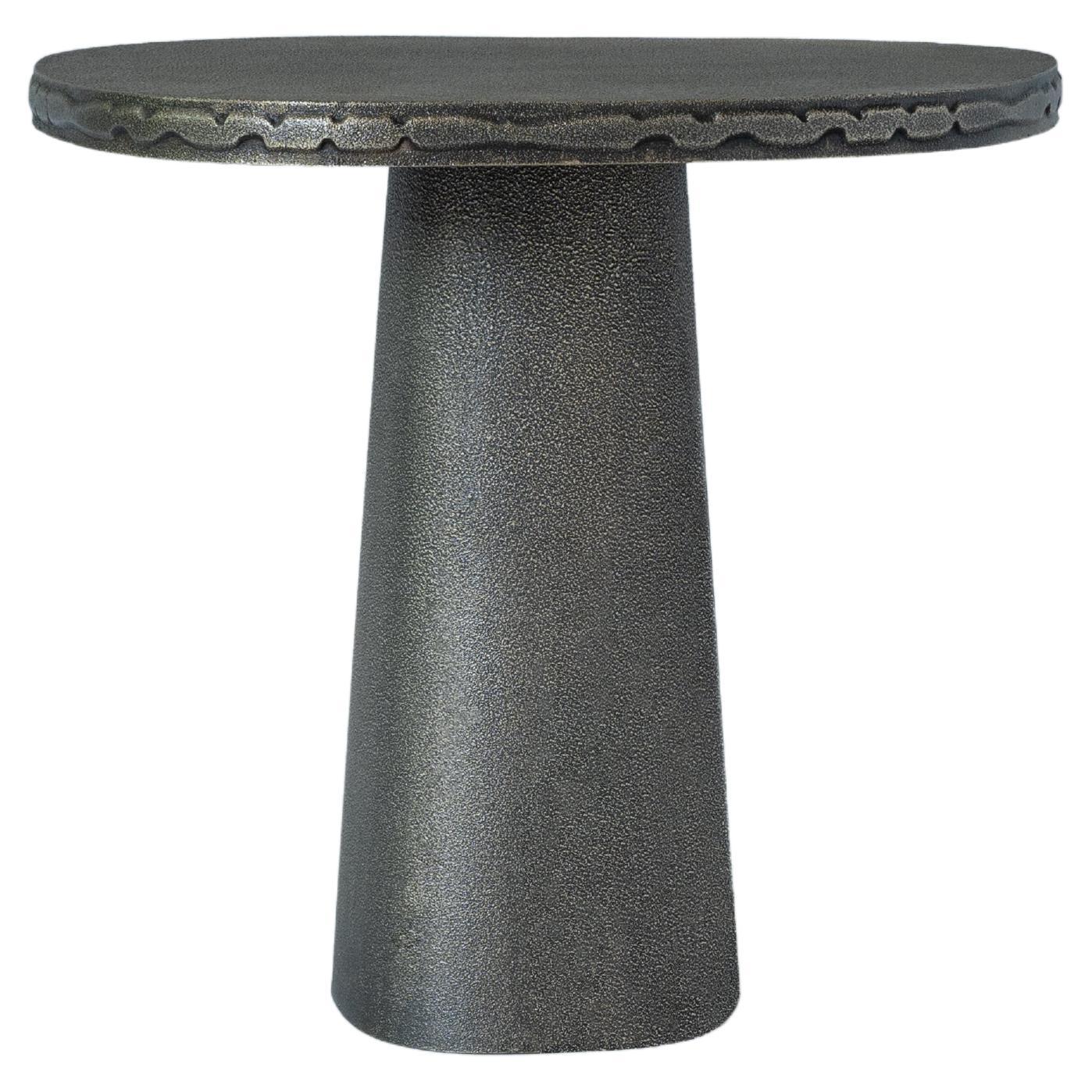 Badal Side Table by DeMuro Das in Solid Antique Bronze For Sale