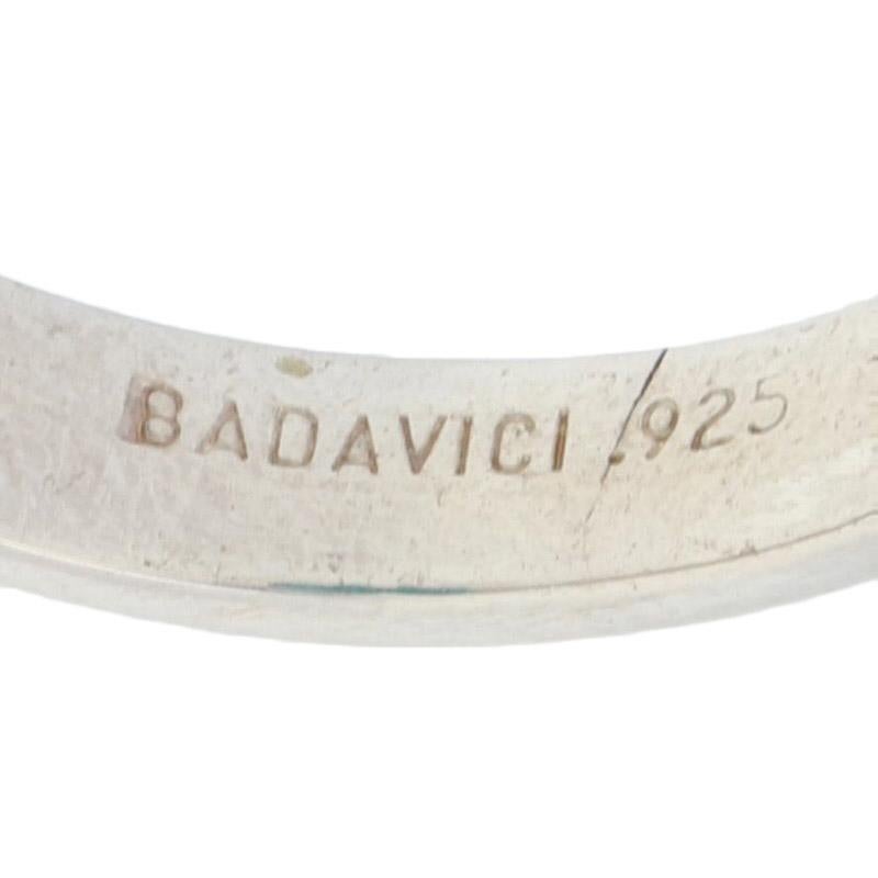 Badavici Rectangle Cut Glass Ring, Sterling Silver Solitaire w/ Accents 5