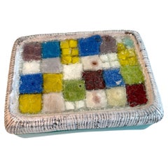 Italian Glazed Ceramic Decorative Box Signed Baldelli