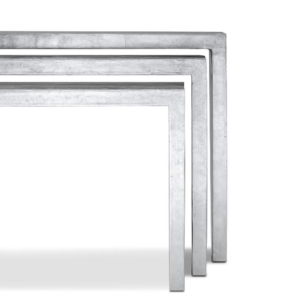 Hand-Crafted Baden Set of 3 Console Table For Sale