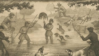Badger and Otter Hunt, Antique German Engraving, circa 1840, view 7