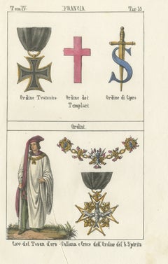 Badges of the Teutonic, Templar and Cyprus Orders with the Golden Fleece, 1842
