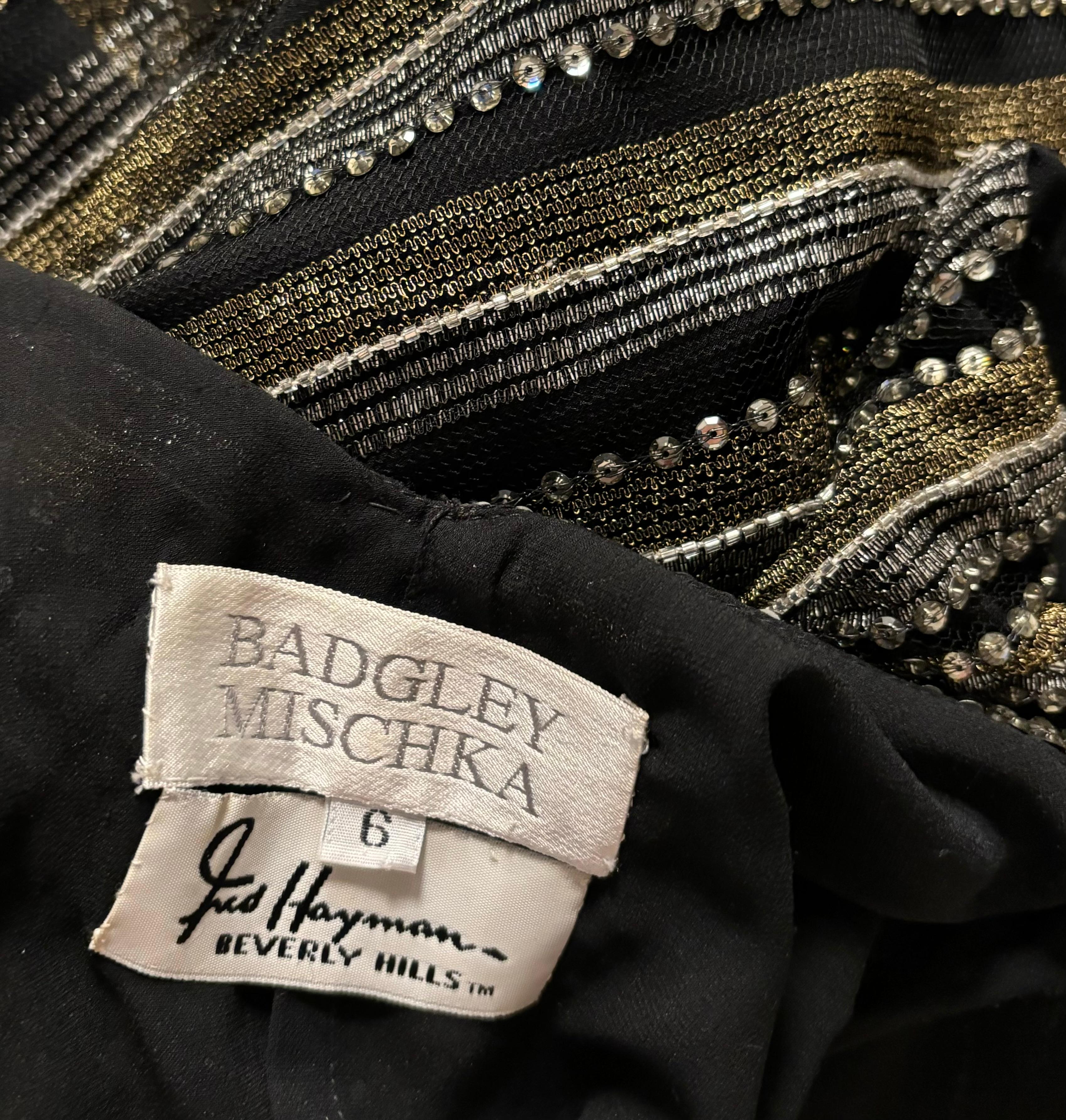 BADGLEY MISCHKA 1995 Vintage Runway Embellished Gown 1