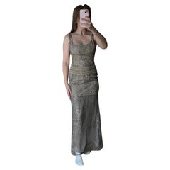 BADGLEY MISCHKA 1996 Vintage Runway Evening Gown Maxi Dress