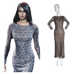 BADGLEY MISCHKA 1997 Runway Vintage Beaded Evening Gown