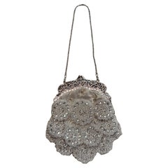 BADGLEY MISCHKA 2000 Vintage Runway Grey Minaudiere Bag Bridal Wedding