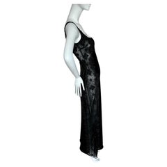 BADGLEY MISCHKA 90's Vintage Semi-Sheer Beaded Evening Gown
